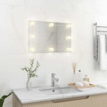 vidaXL Oglindă de perete cu lumini LED, sticlă, dreptunghiulară vidaXL Oglindă de perete cu lumini LED, sticlă, dreptunghiulară