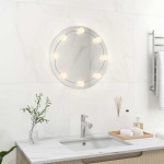 vidaXL Oglindă de perete cu lumini LED, sticlă, rotundă vidaXL Oglindă de perete cu lumini LED, sticlă, rotundă