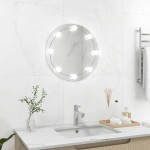 vidaXL Oglindă de perete cu lumini LED, sticlă, rotundă vidaXL Oglindă de perete cu lumini LED, sticlă, rotundă