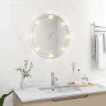 vidaXL Oglindă de perete cu lumini LED, sticlă, rotundă vidaXL Oglindă de perete cu lumini LED, sticlă, rotundă