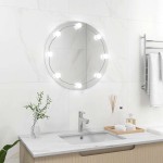 vidaXL Oglindă de perete cu lumini LED, sticlă, rotundă vidaXL Oglindă de perete cu lumini LED, sticlă, rotundă