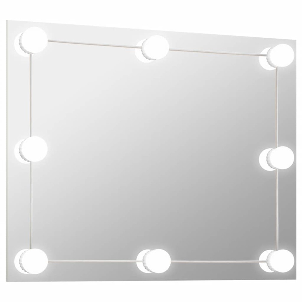 vidaXL Oglindă de perete lumini LED fără ramă sticlă dreptunghiulară