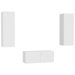 vidaXL Set dulapuri TV, 3 piese, alb, lemn prelucrat vidaXL Set dulapuri TV, 3 piese, alb, lemn prelucrat