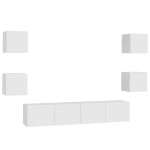 vidaXL Set dulapuri TV, 6 piese, alb, lemn prelucrat vidaXL Set dulapuri TV, 6 piese, alb, lemn prelucrat