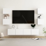 vidaXL Set dulapuri TV, 6 piese, alb, lemn prelucrat vidaXL Set dulapuri TV, 6 piese, alb, lemn prelucrat
