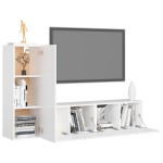 vidaXL Set dulapuri TV, 3 piese, alb, lemn prelucrat vidaXL Set dulapuri TV, 3 piese, alb, lemn prelucrat
