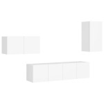 vidaXL Set dulapuri TV, 4 piese, alb, lemn prelucrat vidaXL Set dulapuri TV, 4 piese, alb, lemn prelucrat