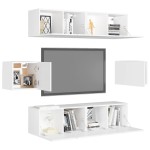 vidaXL Set dulapuri TV, 6 piese, alb, lemn prelucrat vidaXL Set dulapuri TV, 6 piese, alb, lemn prelucrat