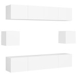 vidaXL Set de dulapuri TV, 6 piese, alb, lemn prelucrat vidaXL Set de dulapuri TV, 6 piese, alb, lemn prelucrat