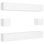 vidaXL Set dulapuri TV, 6 piese, alb, lemn prelucrat vidaXL Set dulapuri TV, 6 piese, alb, lemn prelucrat