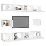 vidaXL Set dulapuri TV, 6 piese, alb, lemn prelucrat vidaXL Set dulapuri TV, 6 piese, alb, lemn prelucrat