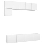 vidaXL Set dulapuri TV, 5 piese, alb, lemn prelucrat