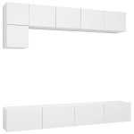 vidaXL Set dulapuri TV, 5 piese, alb, lemn prelucrat