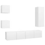 vidaXL Set dulapuri TV, 5 piese, alb, lemn prelucrat