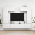 vidaXL Set dulapuri TV, 6 piese, alb, lemn prelucrat vidaXL Set dulapuri TV, 6 piese, alb, lemn prelucrat