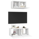 vidaXL Set dulapuri TV, 2 piese, alb, lemn prelucrat vidaXL Set dulapuri TV, 2 piese, alb, lemn prelucrat