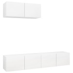 vidaXL Set dulapuri TV, 3 piese, alb, lemn prelucrat vidaXL Set dulapuri TV, 3 piese, alb, lemn prelucrat