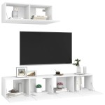 vidaXL Set dulapuri TV, 3 piese, alb, lemn prelucrat vidaXL Set dulapuri TV, 3 piese, alb, lemn prelucrat