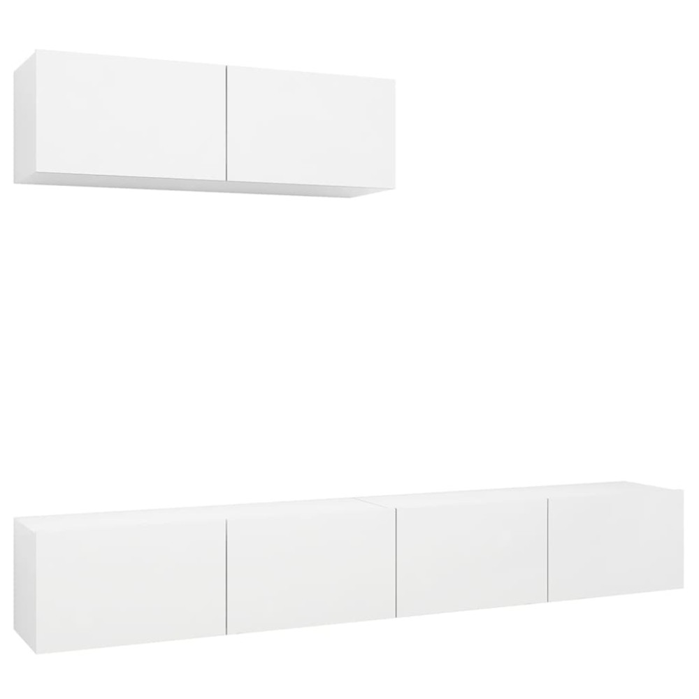 vidaXL Set dulapuri TV, 3 piese, alb, lemn prelucrat