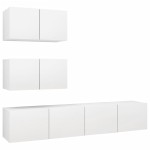 vidaXL Set dulapuri TV, 4 piese, alb, lemn prelucrat vidaXL Set dulapuri TV, 4 piese, alb, lemn prelucrat