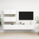 vidaXL Set dulapuri TV, 4 piese, alb, lemn prelucrat vidaXL Set dulapuri TV, 4 piese, alb, lemn prelucrat