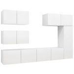 vidaXL Set dulapuri TV, 6 piese, alb, lemn prelucrat vidaXL Set dulapuri TV, 6 piese, alb, lemn prelucrat