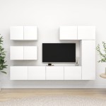 vidaXL Set dulapuri TV, 6 piese, alb, lemn prelucrat vidaXL Set dulapuri TV, 6 piese, alb, lemn prelucrat