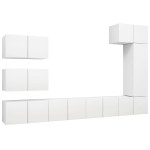 vidaXL Set dulapuri TV, 8 piese, alb, lemn prelucrat vidaXL Set dulapuri TV, 8 piese, alb, lemn prelucrat