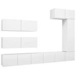vidaXL Set dulapuri TV, 7 piese, alb, lemn prelucrat