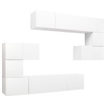 vidaXL Set dulapuri TV, 8 piese, alb, lemn prelucrat