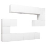 vidaXL Set dulapuri TV, 10 piese, alb, lemn prelucrat vidaXL Set dulapuri TV, 10 piese, alb, lemn prelucrat