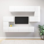 vidaXL Set dulapuri TV, 10 piese, alb, lemn prelucrat vidaXL Set dulapuri TV, 10 piese, alb, lemn prelucrat