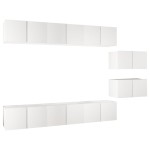 vidaXL Set dulapuri TV, 8 piese, alb, lemn prelucrat vidaXL Set dulapuri TV, 8 piese, alb, lemn prelucrat