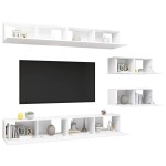 vidaXL Set dulapuri TV, 6 piese, alb, lemn prelucrat vidaXL Set dulapuri TV, 6 piese, alb, lemn prelucrat