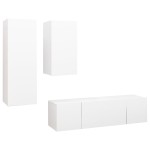 vidaXL Set dulapuri TV, 4 piese, alb, lemn prelucrat vidaXL Set dulapuri TV, 4 piese, alb, lemn prelucrat