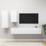 vidaXL Set dulapuri TV, 4 piese, alb, lemn prelucrat vidaXL Set dulapuri TV, 4 piese, alb, lemn prelucrat