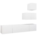 vidaXL Set dulapuri TV, 4 piese, alb, lemn prelucrat vidaXL Set dulapuri TV, 4 piese, alb, lemn prelucrat