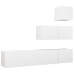 vidaXL Set dulapuri TV, 4 piese, alb, lemn prelucrat vidaXL Set dulapuri TV, 4 piese, alb, lemn prelucrat