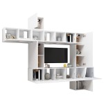 vidaXL Set dulapuri TV, 10 piese, alb, lemn prelucrat vidaXL Set dulapuri TV, 10 piese, alb, lemn prelucrat