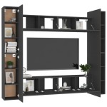 vidaXL Set dulapuri TV, 8 piese, negru, lemn prelucrat vidaXL Set dulapuri TV, 8 piese, negru, lemn prelucrat