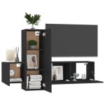 vidaXL Set dulapuri TV, 3 buc., negru, lemn prelucrat vidaXL Set dulapuri TV, 3 buc., negru, lemn prelucrat