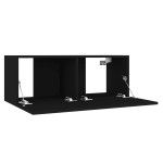 vidaXL Set dulapuri TV, 3 buc., negru, lemn prelucrat vidaXL Set dulapuri TV, 3 buc., negru, lemn prelucrat