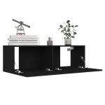 vidaXL Set dulapuri TV, 8 piese, negru, lemn prelucrat