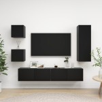 vidaXL Set dulapuri TV, 5 piese, negru, lemn prelucrat vidaXL Set dulapuri TV, 5 piese, negru, lemn prelucrat