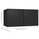 vidaXL Set dulapuri TV, 2 piese, negru, lemn prelucrat vidaXL Set dulapuri TV, 2 piese, negru, lemn prelucrat