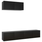 vidaXL Set dulapuri TV, 3 piese, negru, lemn prelucrat vidaXL Set dulapuri TV, 3 piese, negru, lemn prelucrat