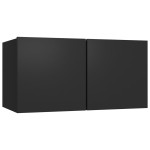 vidaXL Set dulapuri TV, 4 piese, negru, lemn prelucrat vidaXL Set dulapuri TV, 4 piese, negru, lemn prelucrat