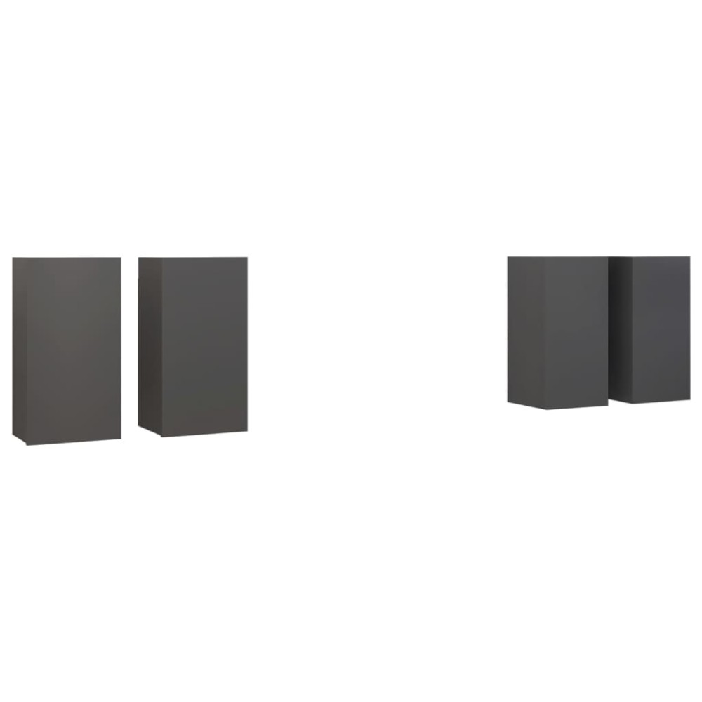 vidaXL Dulapuri TV, 4 buc., gri, 30,5x30x60 cm, lemn prelucrat