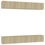 vidaXL Dulapuri TV, 4 buc., stejar sonoma, 100x30x30 cm lemn prelucrat
