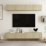 vidaXL Dulapuri TV, 4 buc., stejar sonoma, 100x30x30 cm lemn prelucrat